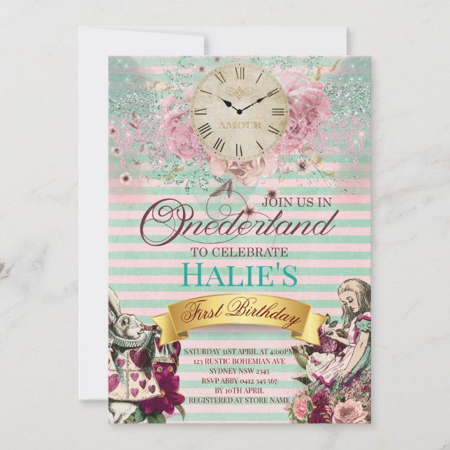 Convites Alice no País das Maravilhas (Frente)