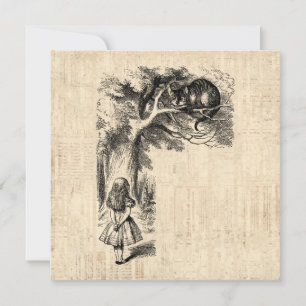 Convites Alice no País das Maravilhas Alice e o Gato Cheshi