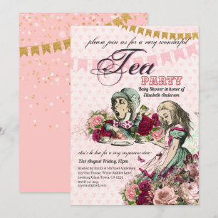 Convites Alice No País das Maravilhas Baby Shower MadHatter