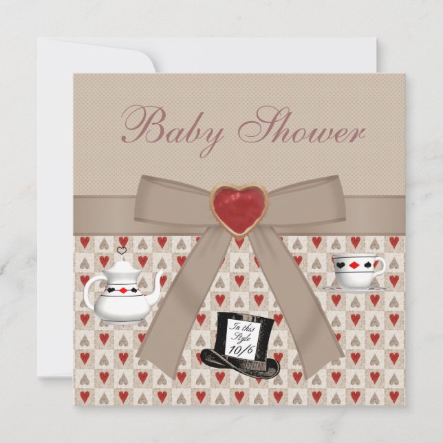 Convites Alice no País das Maravilhas, Chá de fraldas do Te (Frente)