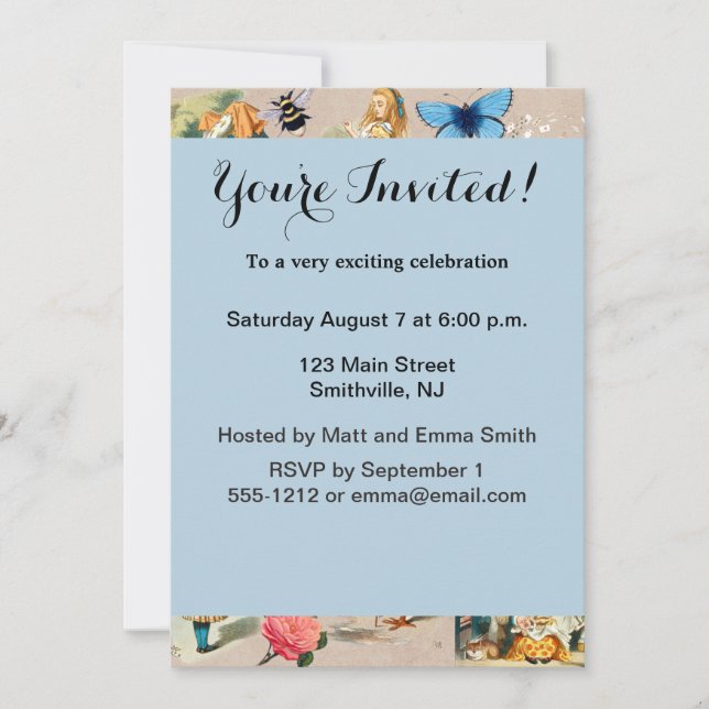 Convites Alice no País das Maravilhas Cheshire Cat Caracter (Frente)