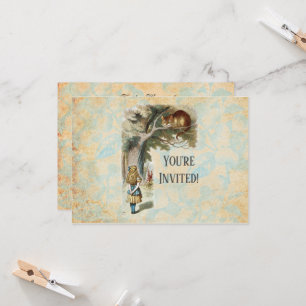 Convites Alice no País das Maravilhas Cheshire Cat Mad