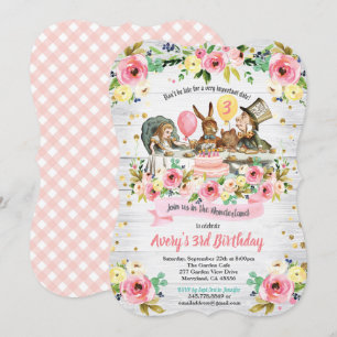 Convites Alice no País das Maravilhas, convidada de anivers