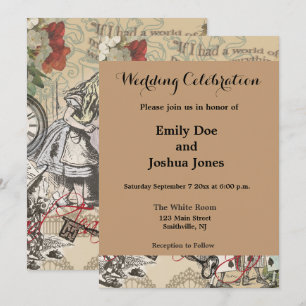 Convites Alice no País das Maravilhas Cortina Arte Clássica