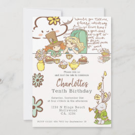 Convites Alice no País das Maravilhas do Partido Personaliz