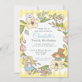 Convites Alice no País das Maravilhas do Partido Personaliz