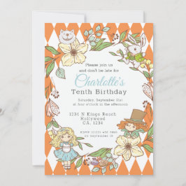 Convites Alice no País das Maravilhas do Partido Personaliz