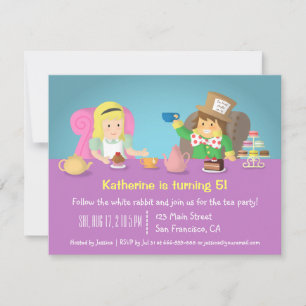 Convites Alice no País das Maravilhas do Tea Party - Convit