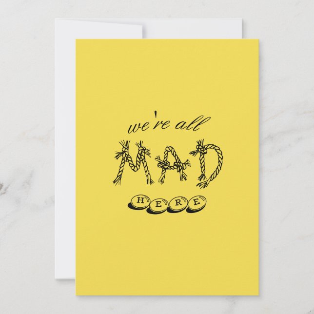 Convites Alice no País das Maravilhas "Estamos todos loucos (Frente)