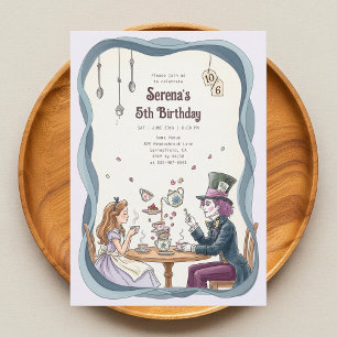 Convites Alice no País das Maravilhas Mad Hatter