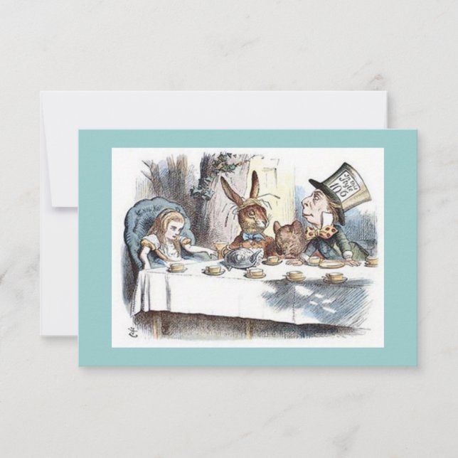 Convites Alice no País das Maravilhas, Mad Hatter, Tea Part (Frente)