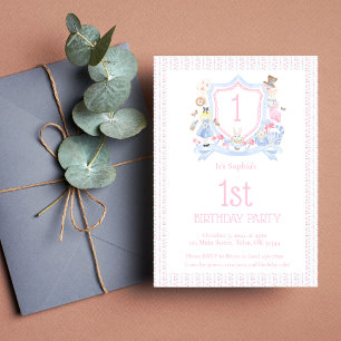 Convites Alice no País das Maravilhas Monograma Convocação