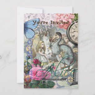 Convites Alice no País das Maravilhas Trabalho de arte