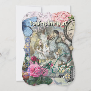 Convites Alice no País das Maravilhas Trabalho de arte