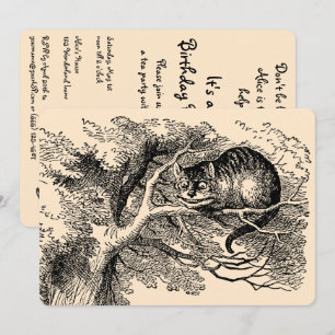 Convites Alice no País das Maravilhas Vintage, Aniversário 