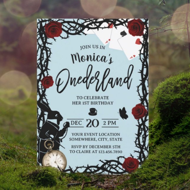 Convites Alice no primeiro aniversario de Onederland Blue C (Criador carregado)