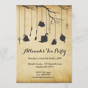 Convites Alice no tea party do aniversário de Unbirthday d