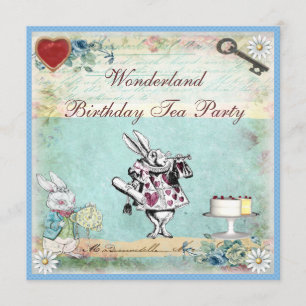 Convites Alice no tea party do aniversário do país das