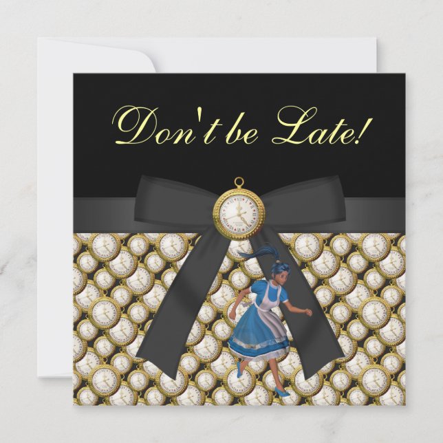 Convites Alice no tea party louco do Hatter do país das (Frente)