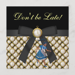 Convites Alice no tea party louco do Hatter do país das