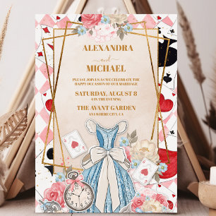 Convites Alice Rosa Vintage no Casamento das Maravilhas