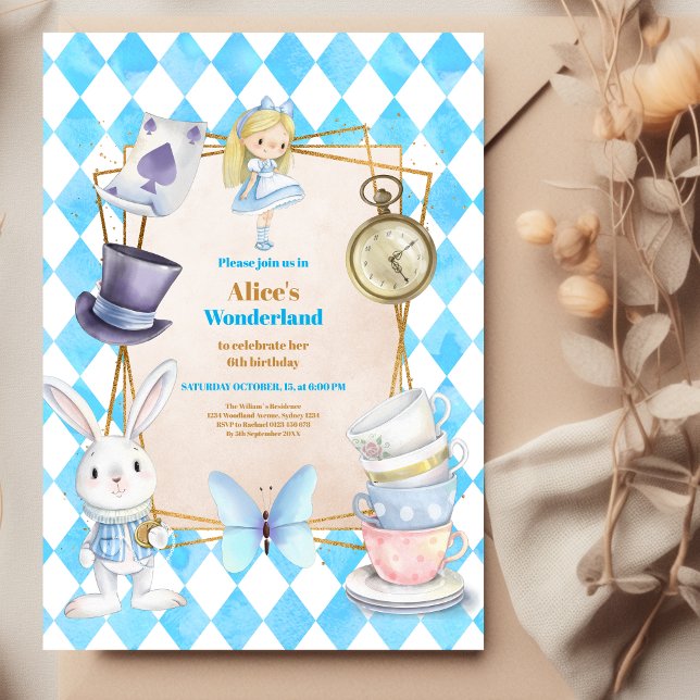 Convites Alice Whimsical na Festa de aniversário da Terra M (Criador carregado)