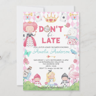 Convites Alice Whimsical no Chá de fraldas da Terra Maravil