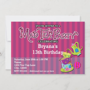 Convites Alice Whimsical Wonderland MAD TEA PARTY Whimsical