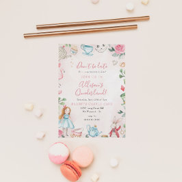 Convites Alice Wonderland Par-Tea Girl Primeira Festa de an