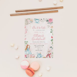 Convites Alice Wonderland Par-Tea Girl Primeira Festa de an