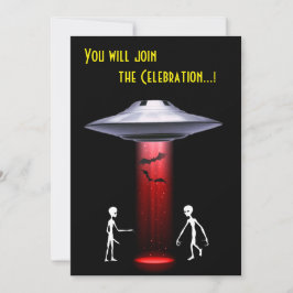 Convites Alienígena engraçada 🎅 Festa 🛸 OVNI Halloween