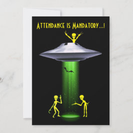 Convites Alienígena engraçada 🎅 Festa 🛸 OVNI Halloween