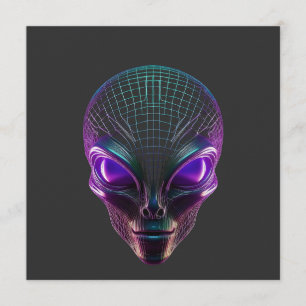 Convites Alienígena Roxo Com Olhos Luminosos