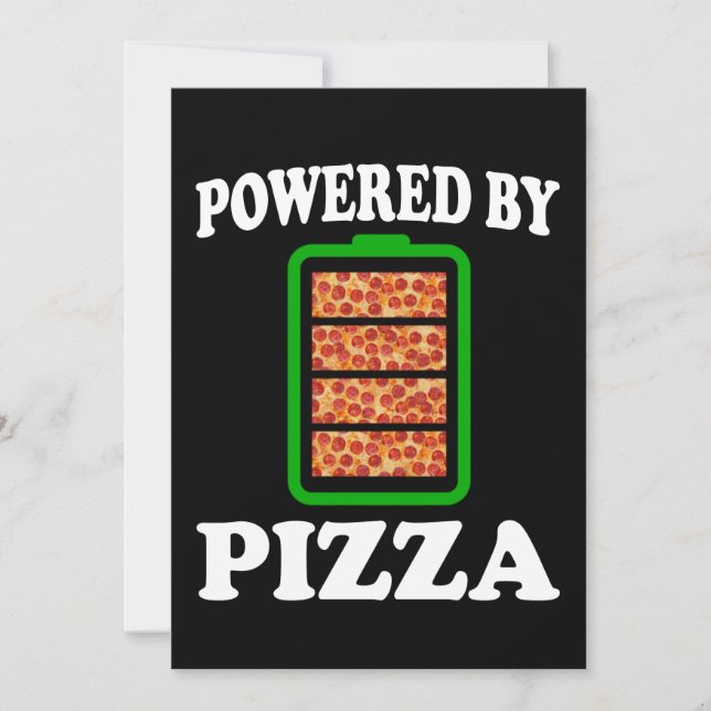 Convites Alimentado Por Pizza - Pizza Divertida (Frente)