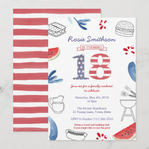 Convites All-American 18th Festa de aniversário, 4th Julia