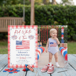 Convites All American 2nd Birthday Photo Invitation