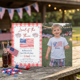 Convites All American 3rd Birthday Photo Invitation
