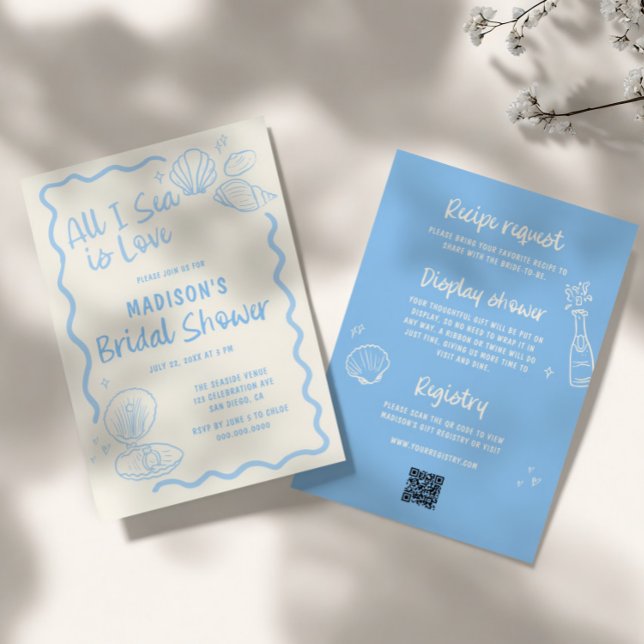 Convites All I Sea is Love Bridal Shower (Criador carregado)