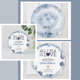 Convites All I Sea Is Love Nautical Bridal Shower Seashell 