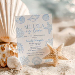 Convites All I sea Is Love Seashells Bridal Shower