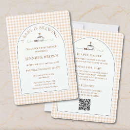 Convites All in One A Baby Is Brewing Coffee Baby Shower