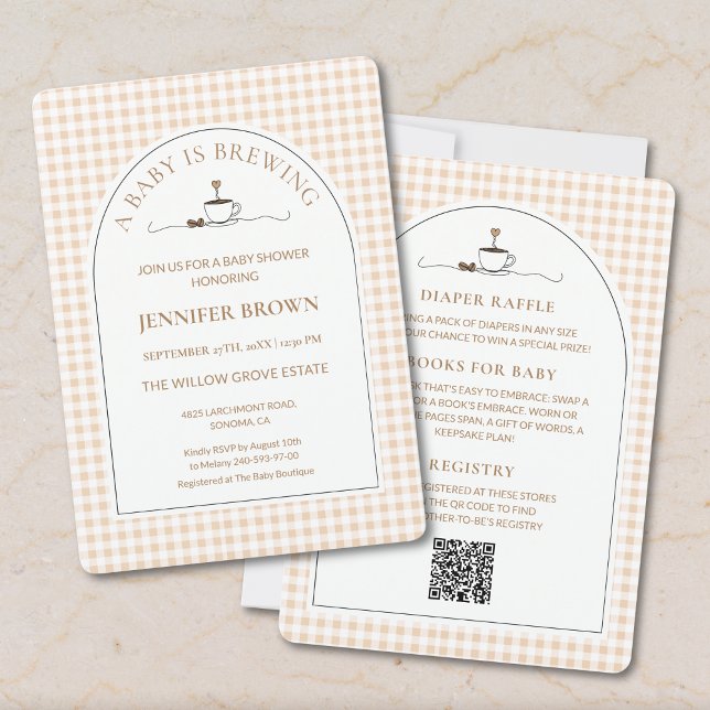 Convites All in One A Baby Is Brewing Coffee Baby Shower (Criador carregado)