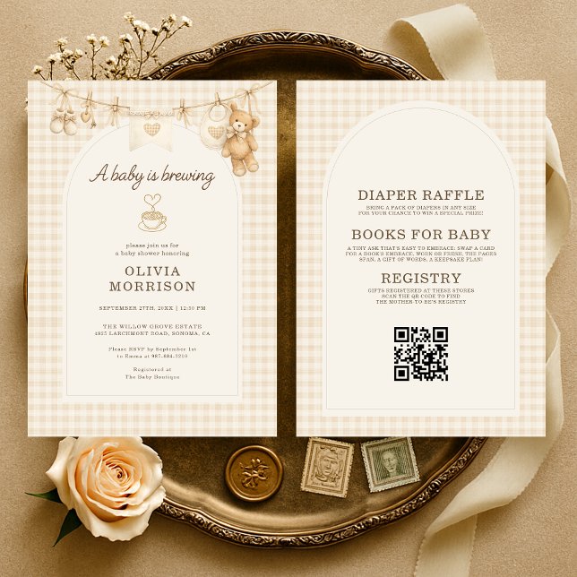 Convites All in One Baby is Brewing Coffee Baby Shower (Criador carregado)