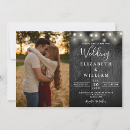Convites All In One Black Wood String Lights Wedto Photo