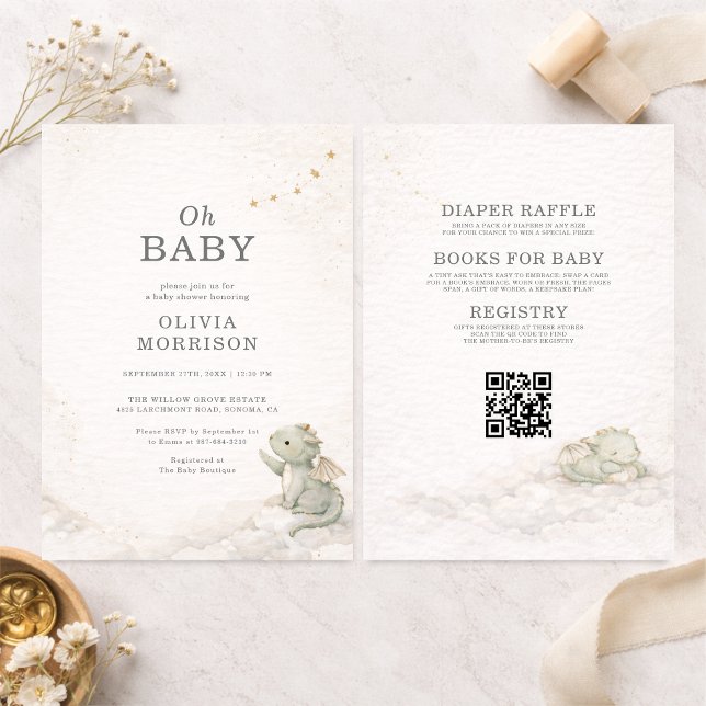 Convites All in One Dragon Storybook Baby Shower (Criador carregado)