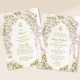 Convites all in one floral garden arch rsvp details wedding