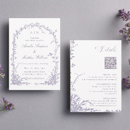 Convites All in One Lavender Botanical Arch Garden Wedding 