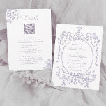 Convites All in One Lavender Frame Wedding<br><div class="desc">Elegant lavender floral wedding invitation with details on the back,  perfect for a modern classic or romantic vintage wedding. For more advanced customization of this design,  please click the DESIGN TOOL BUTTON above!</div>