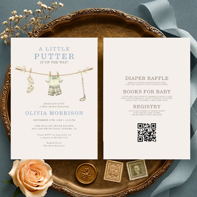 Convites All in One Little Putter Golf Baby Shower (Criador carregado)