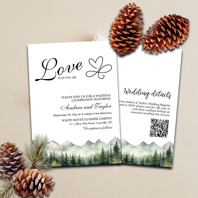 Convites All in One Love está no Air QR Code Wedding (Criador carregado)